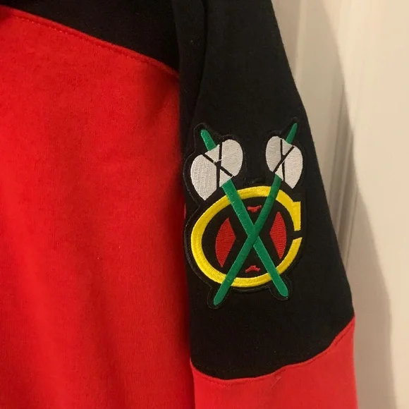Men's Red and Black Hockey Hoodie